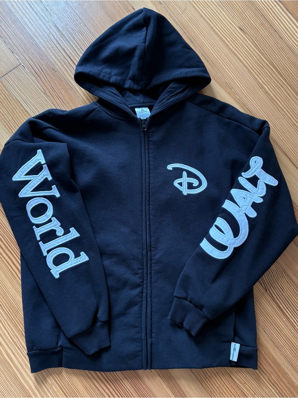 Disney Black Hoodie with Light Blue Appliqués